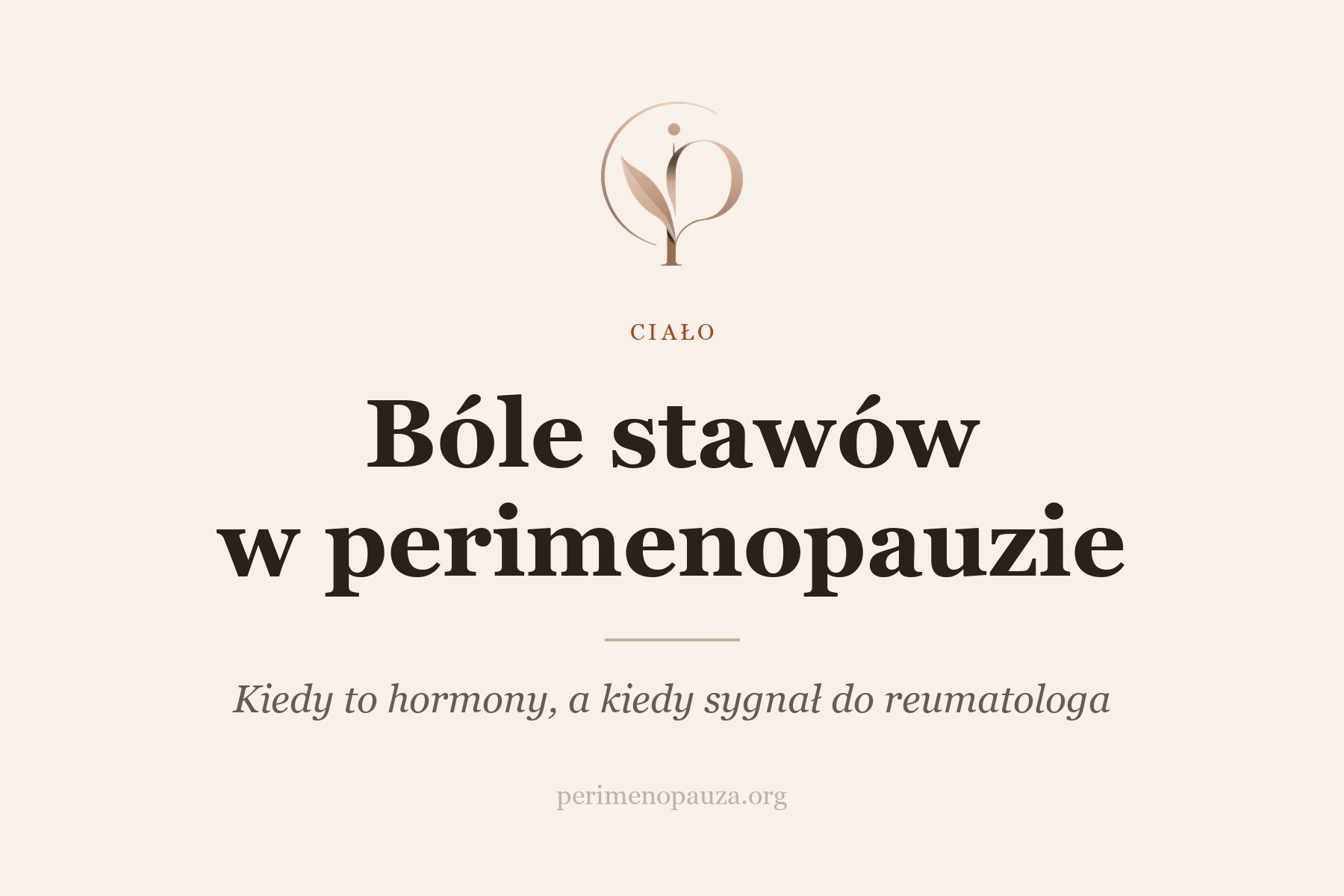 Bóle stawów w perimenopauzie. Dlaczego nikt tego nie łączy z hormonami